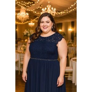 Musol New Woman's Dress Size 4XL Navy Blue Holiday Party Going Out Event Party‎